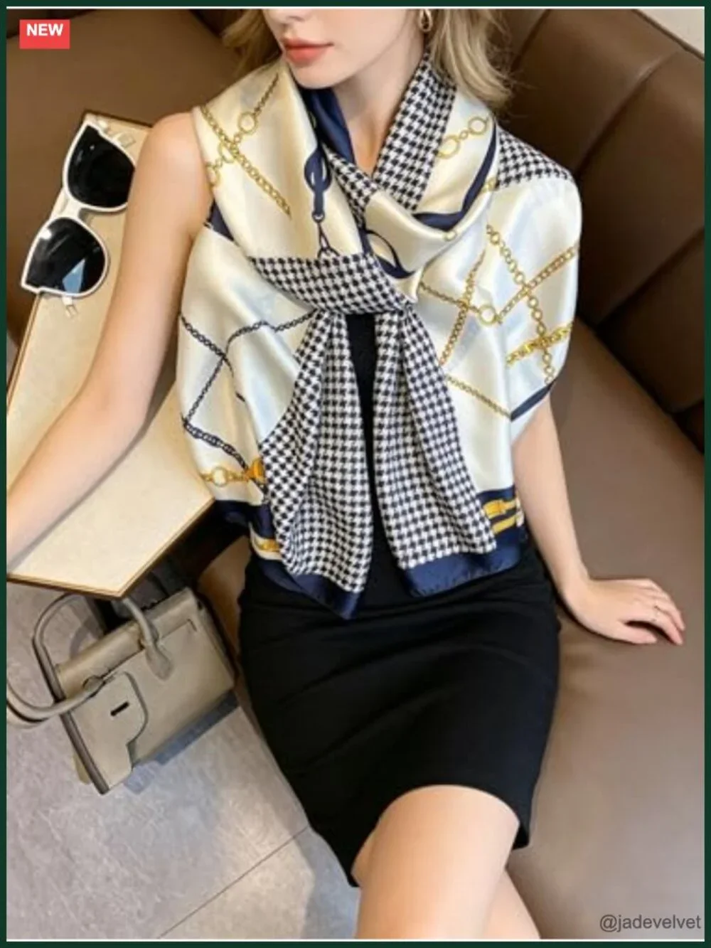 Luxury Silk Scarf - Lightweight Fashion Shawl Wrap Satin